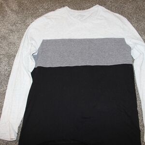 Old Navy Long Sleeve Gray and White Tee